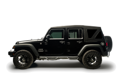 Soft Top: e-TOP electric 8 secunde- Twill cu geamuri Fumurii pt. 2007-2018 Jeep Wrangler Unlimited JKU 4 Usi