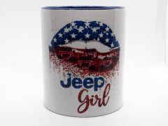 Lips Jeep Car Girl - Ceramic Coffee Mug, Tea Cup - BLUE| Best Gift