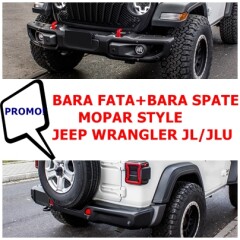 MOPAR Style RUBICON KIT: BARA FATA cu Placa Troliu si BARA SPATE - JEEP WRANGLER JL