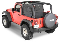 Paravant spate / Clearview Windstopper in Black Diamond for 07-18 Jeep Wrangler JK 2 Door