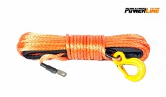 Plasma / Cablu sintetic cu carlig tractare PowerLine, 28m X 9 mm, 8.5T, GRI sau PORTOCALIU