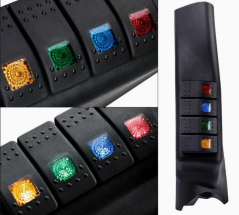 A-Pillar: Panou Suplimentar Stalp cu 4 Comutatori 2 pozitii,  pt. 11-18 Jeep Wranglers JK/JKU