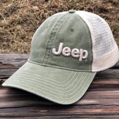 Jeep Logo Garment Washed Trucker Hats